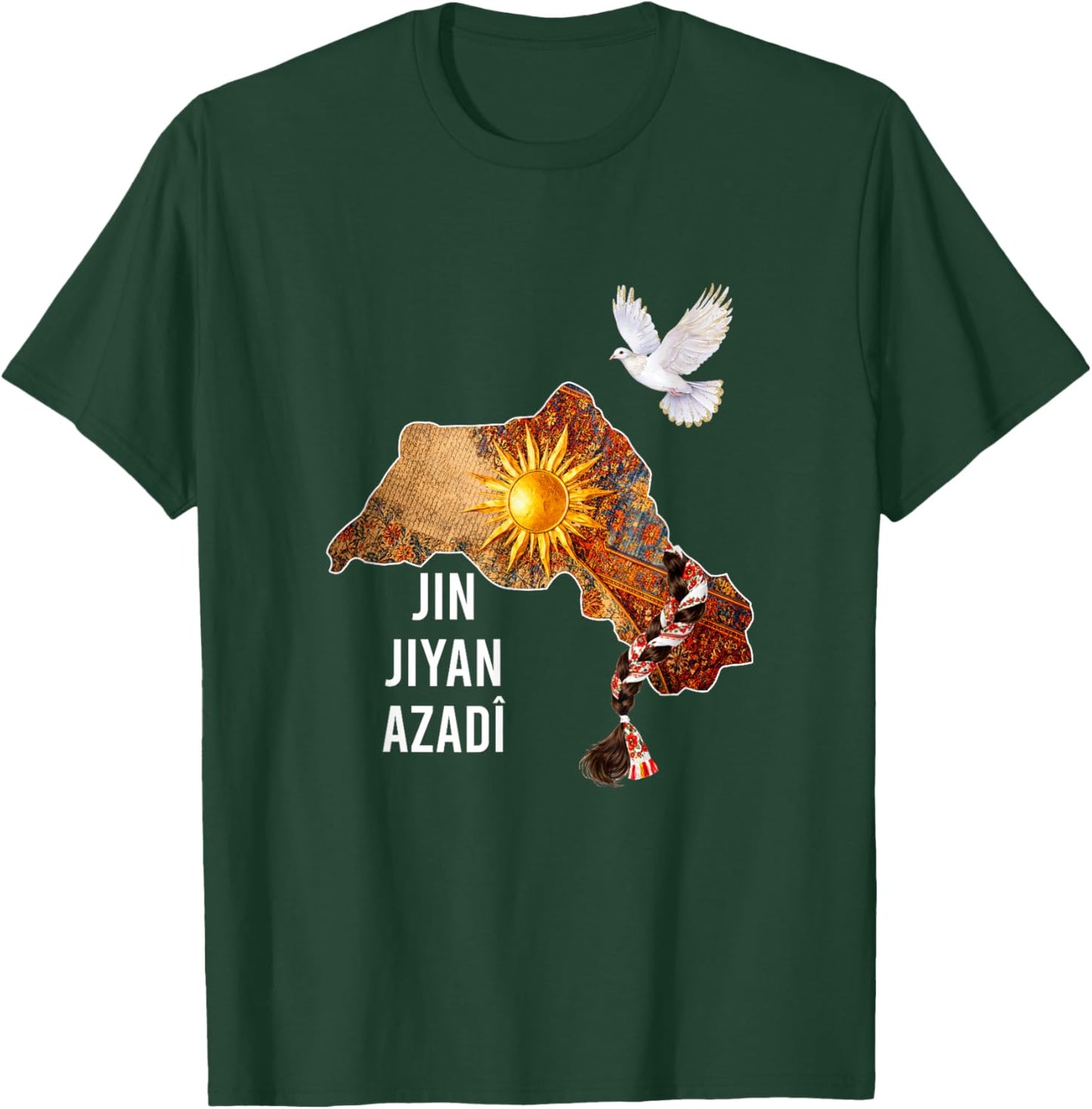 Kurdistan Nowruz, Jin, Jiyan, Azadî Rojava i Love Kurdistan T-Shirt - T-Shirt | Forest