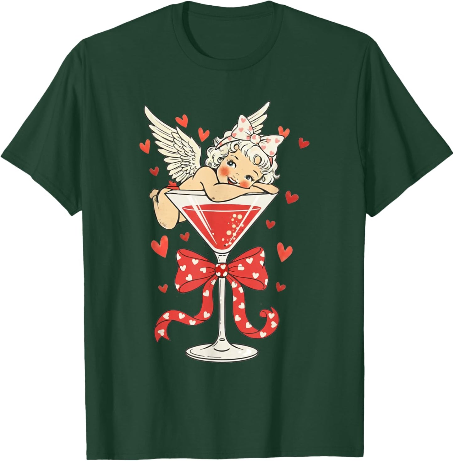 Valentines Cupid Martini Lover Drinking Cocktail Bartender T-Shirt - T-Shirt | Forest