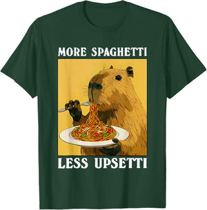 More Spaghetti Less upsetti Capybara Eating Pasta T-Shirt - T-Shirt | Forest