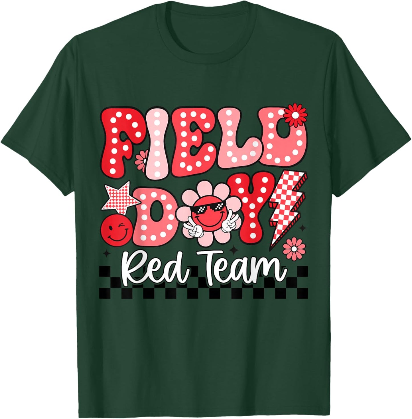 Field Day Red Team Funny for Teacher Kids Field Day Games T-Shirt - T-Shirt | Forest
