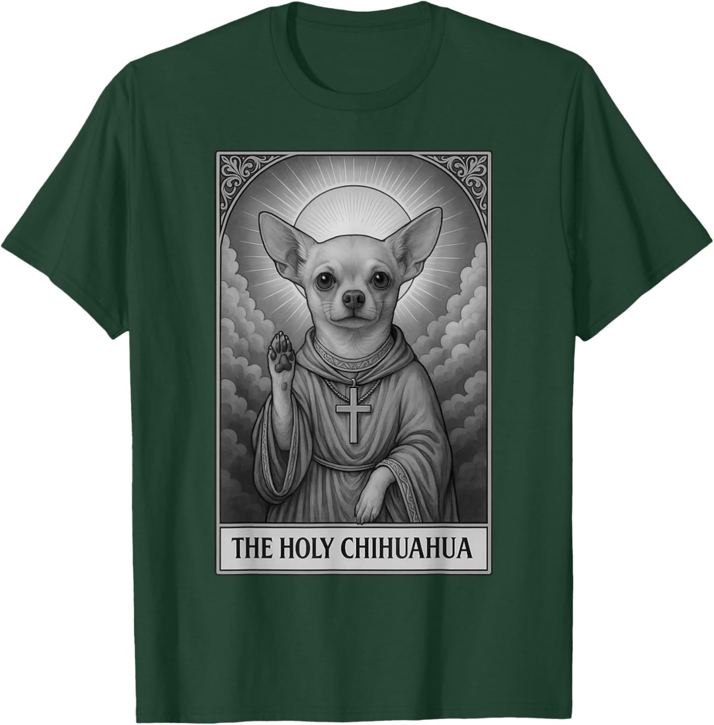Chihuahua Tarot Card Vintage The Holy Chihuahua Dog Humor T-Shirt - T-Shirt | Forest