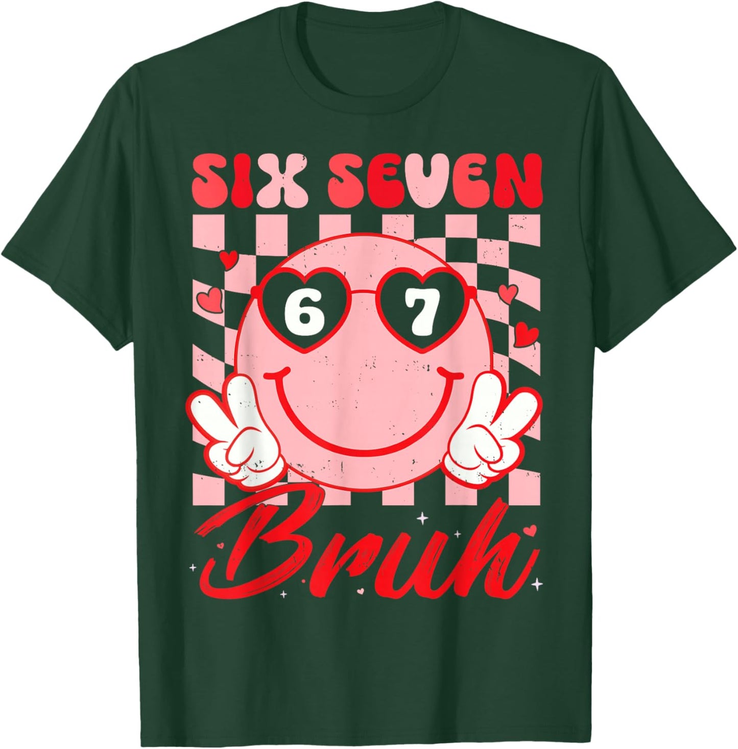 Retro Six Seven 67 Meme Valentine’s for Teens Boys Girls Kid T-Shirt - T-Shirt | Forest