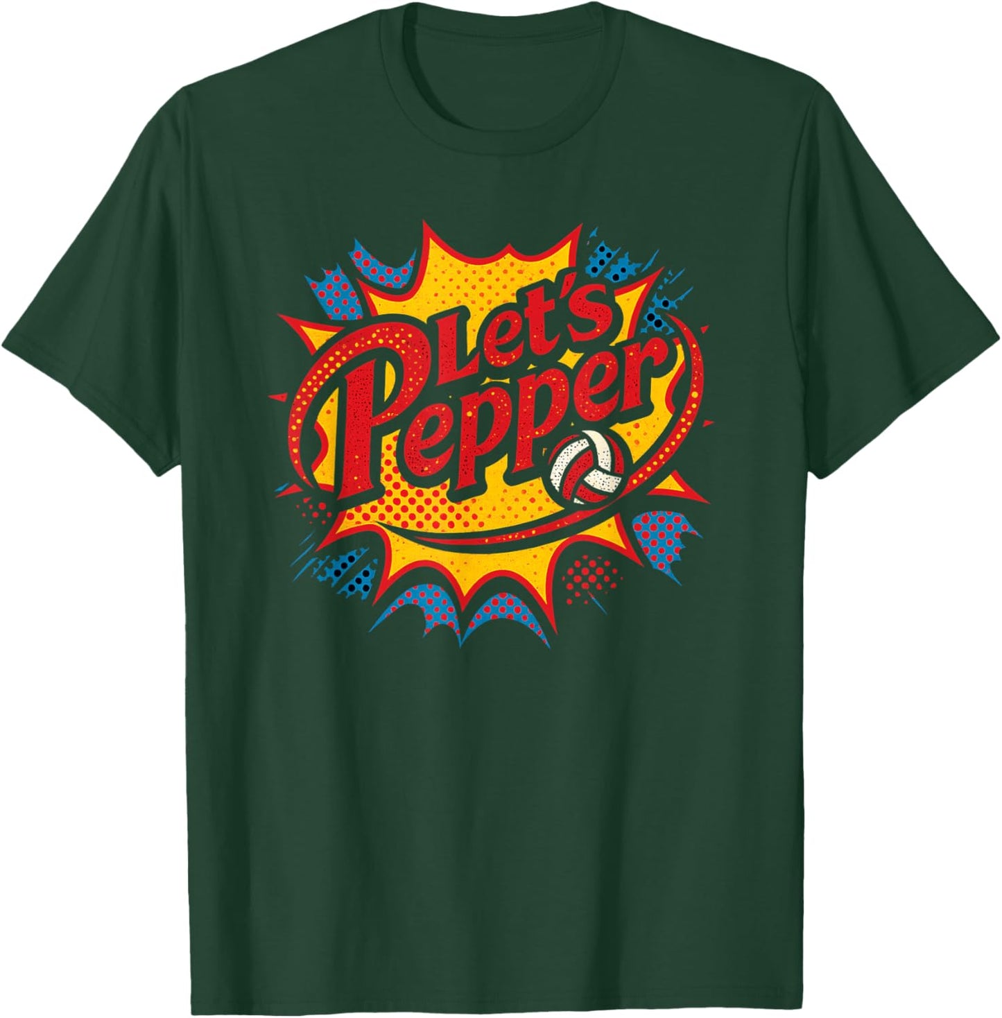 Volleyball Lets Pepper Comic Cute Pop Art Girls Team Play T-Shirt - T-Shirt | Forest