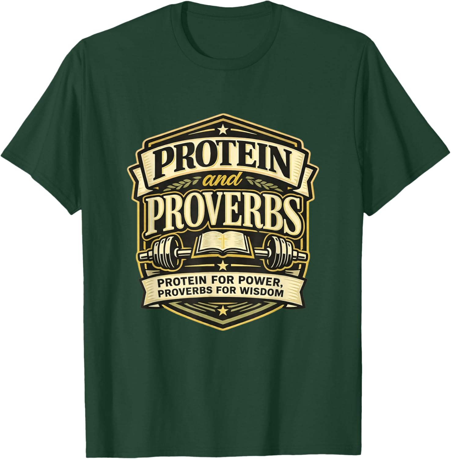 Christian Fitness | Bible Verse Gym Faith Based Workout T-Shirt - T-Shirt | Forest