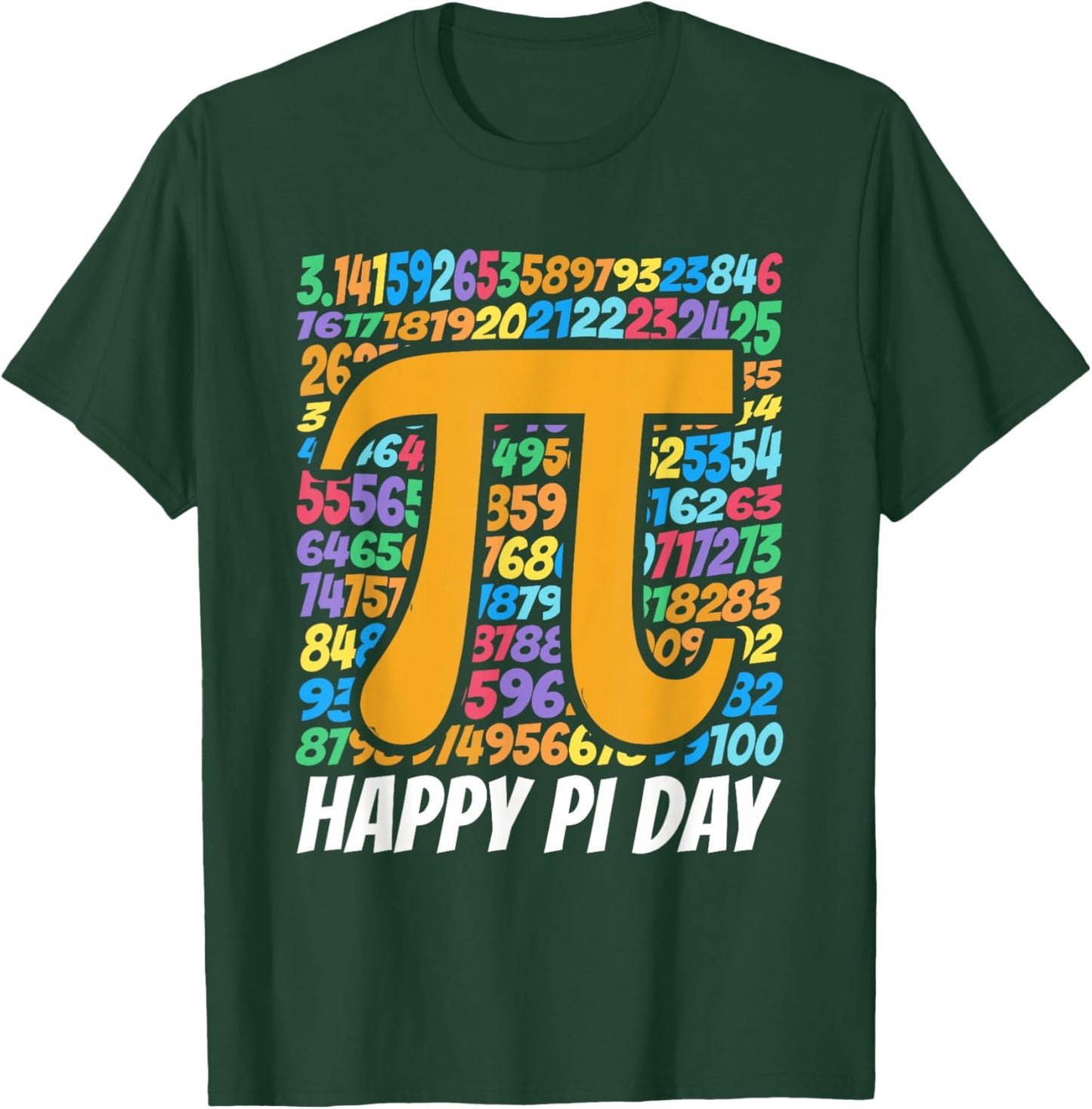 Colorful 3.14 Digits of Pi Day Kids Math Lovers Students T-Shirt - T-Shirt | Forest