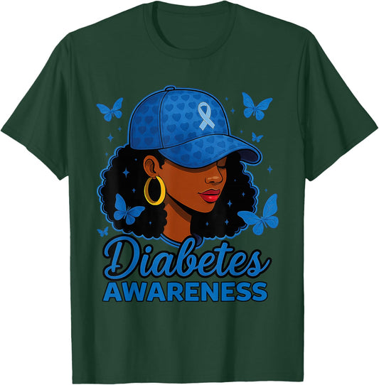 Diabetes Awareness Month Black Women T-Shirt - T-Shirt | Forest