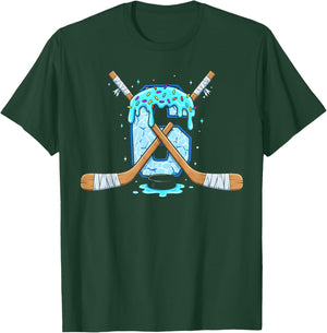 6 Year Old Hockey Ice Cream Drip Youth 6th Birthday Boys T-Shirt - T-Shirt | Forest
