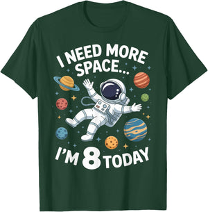 Need More Space 8th Birthday 8 Years Old Planets Birthday T-Shirt - T-Shirt | Forest