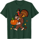 Bigfoot Pilgrim Turkey Pumpkin Thanksgiving Party Men Boys T-Shirt - T-Shirt | Forest
