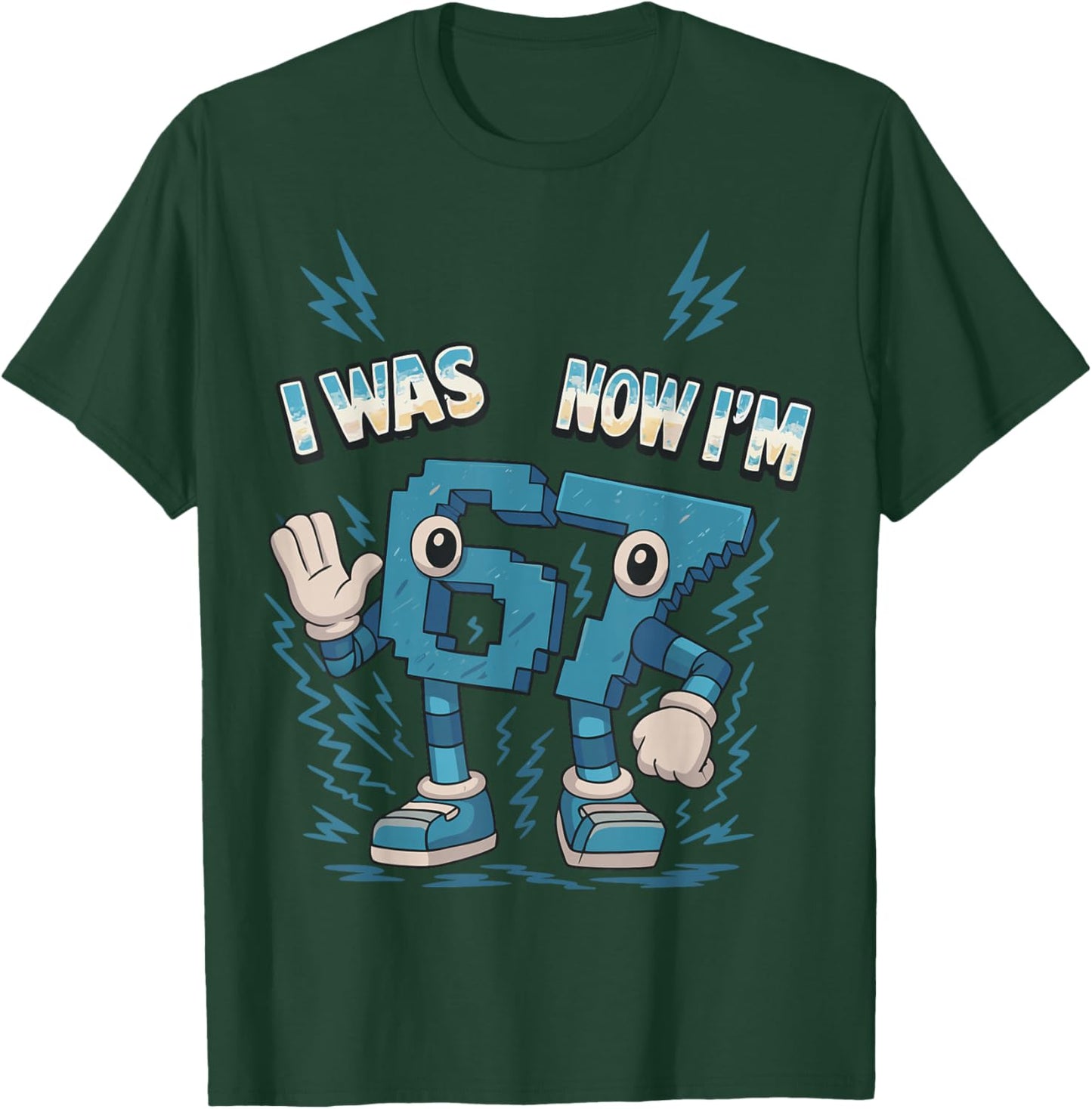 Kids Meme 67 I was 6 Now I'm 7 Years Old Birthday Brainrot T-Shirt - T-Shirt | Forest