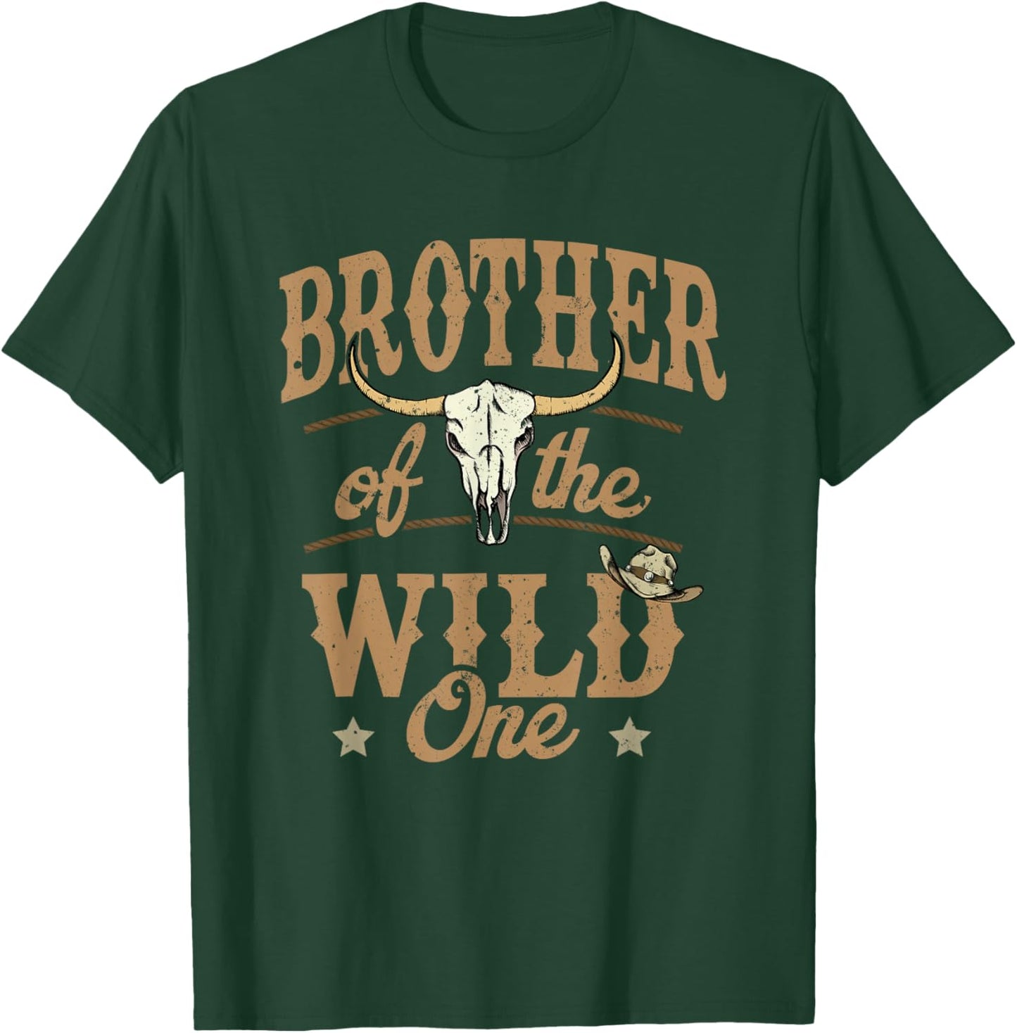 Brother of The Wild One Cowboy Western Rodeo Party Matching T-Shirt - T-Shirt | Forest