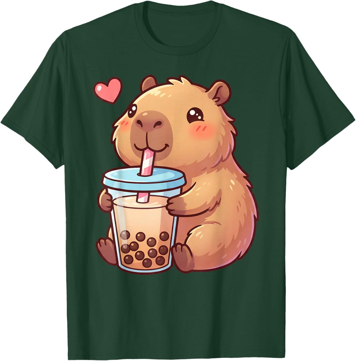 Cute Girls Capybara Pajamas Pjs Niña Kids Teens Kawaii Anime T-Shirt - T-Shirt | Forest