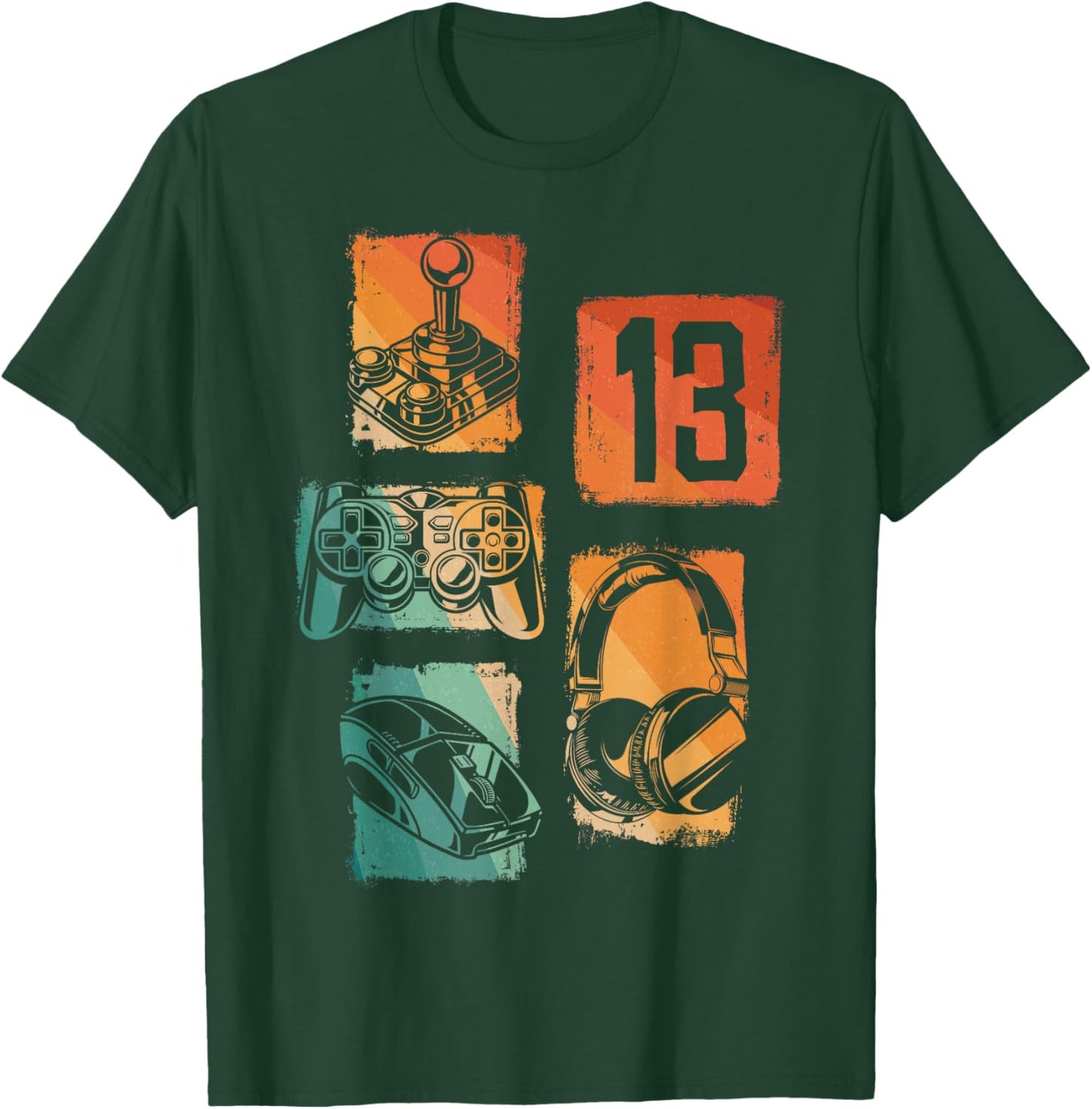 Level 13 Unlocked Gamer 13th Birthday Gaming Boys Girls T-Shirt - T-Shirt | Forest
