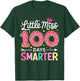 100 Days Smarter 100 Days of School Girls 100th Day Kids T-Shirt - T-Shirt | Forest