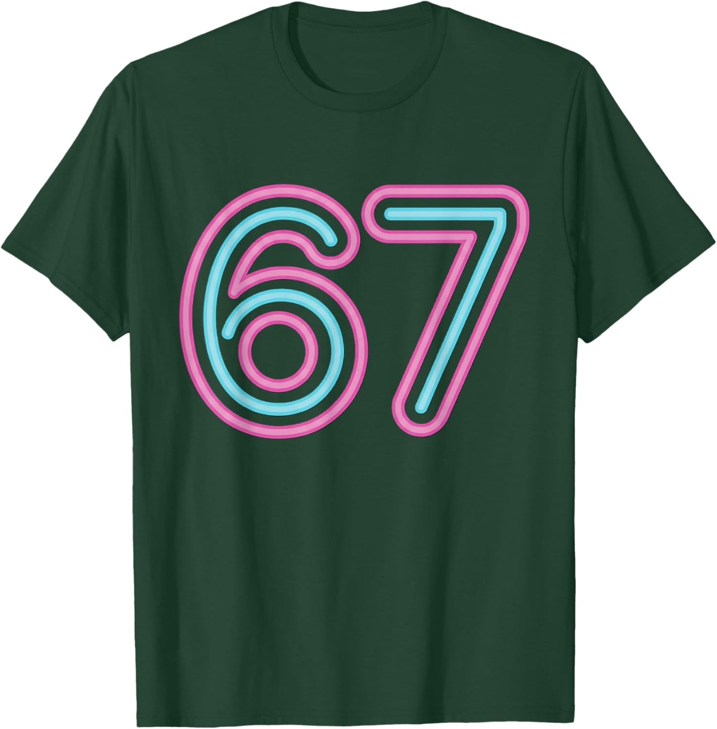 67 Pink and Blue Retro Glow T-Shirt - T-Shirt | Forest