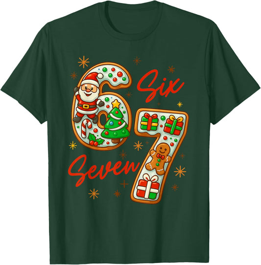 67 Christmas Trending Meme Saying 6 7 Meme Costume Xmas T-Shirt - T-Shirt | Forest