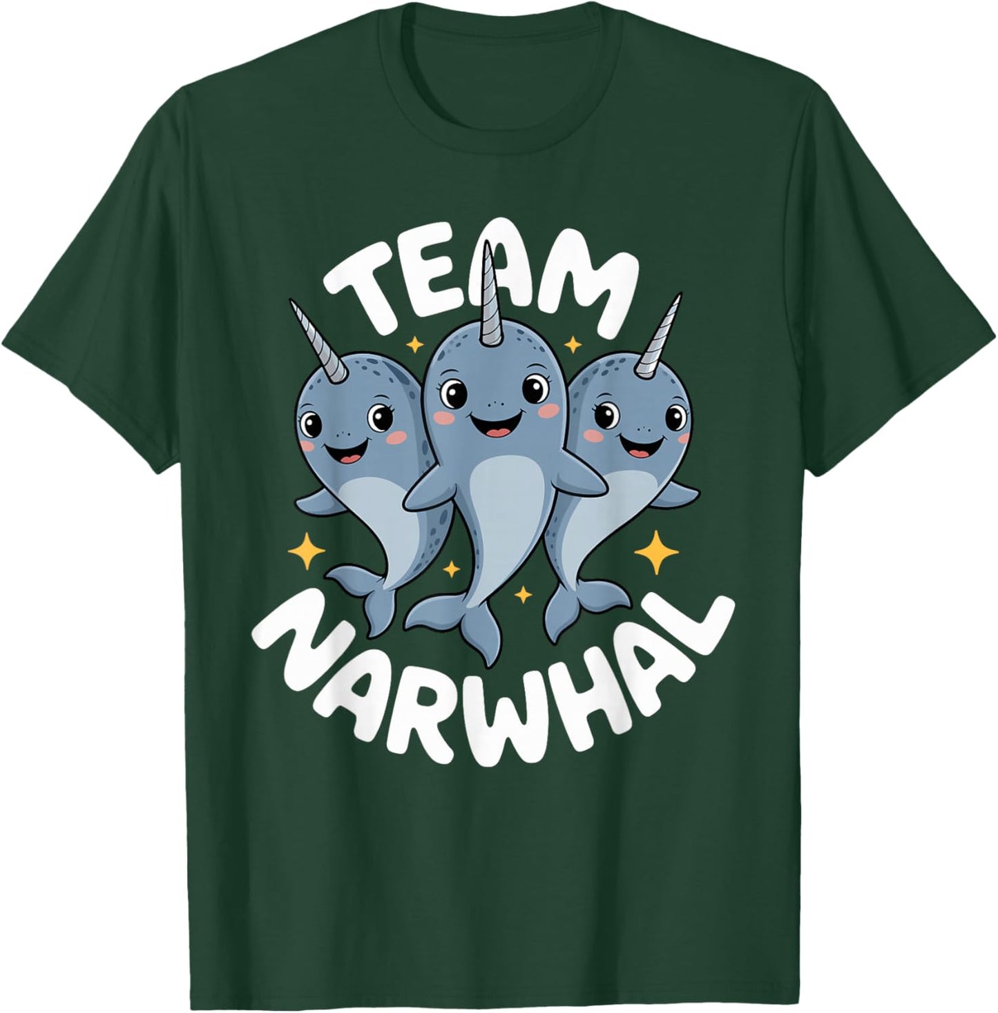 Whale Retro Vivid Sweet Cool Vibrant ICY Northern Narwhal T-Shirt - T-Shirt | Forest