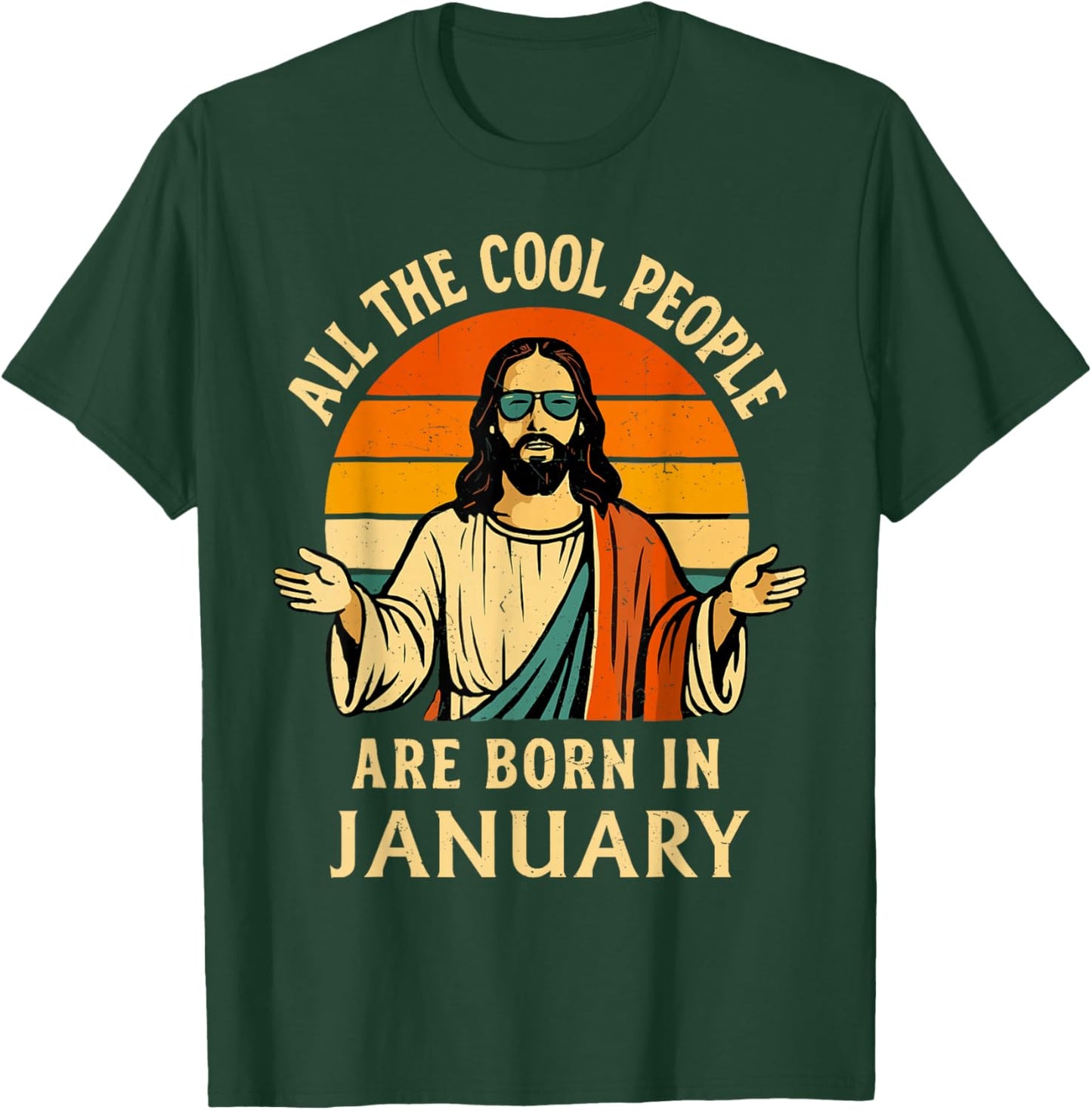Vintage Cool People are Born in January Christian Birthday T-Shirt - T-Shirt | Forest