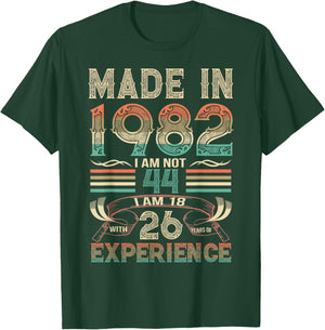 Made in 1982 I'm Not 44th Birthday Experience Vintage Retro T-Shirt - T-Shirt | Forest