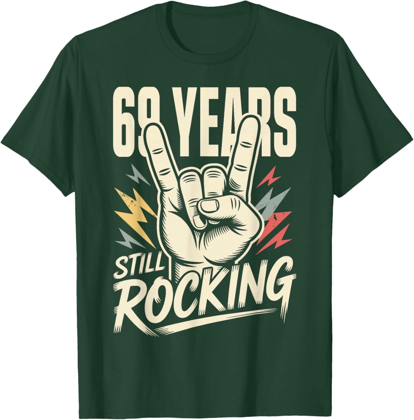 69 Years Still Rocking 69th Birthday Funny 69 Rocker Biker T-Shirt - T-Shirt | Forest