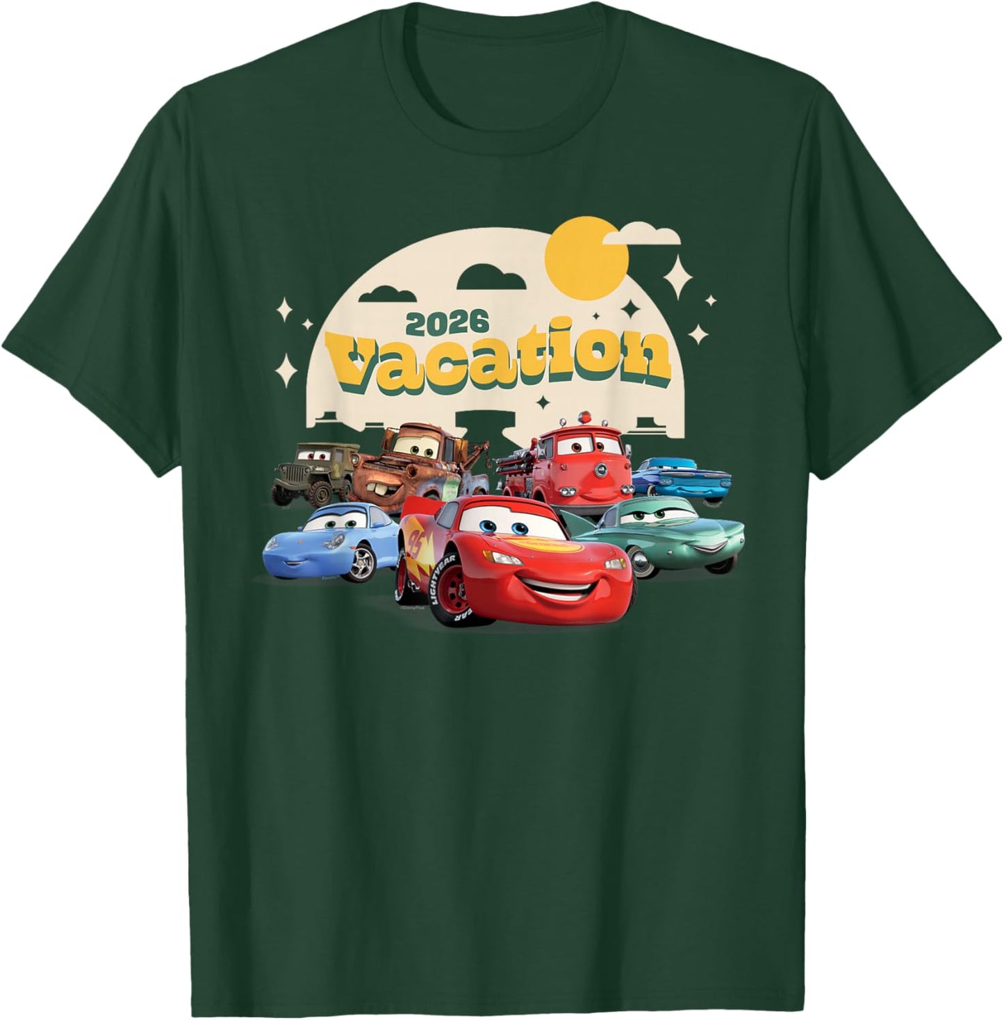 Disney and Pixar's Cars 2026 Vacation Matching Group Trip T-Shirt - T-Shirt | Forest