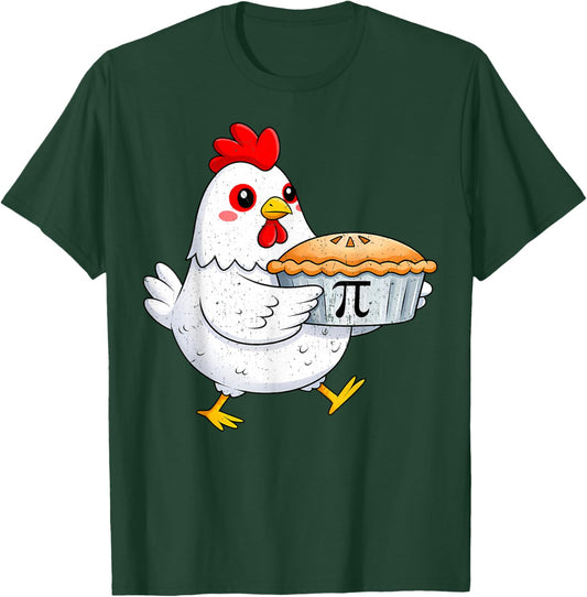 Funny Chicken Pot Pi Shirt Day Pie Math Lover Geek Gift 3.14 T-Shirt - T-Shirt | Forest