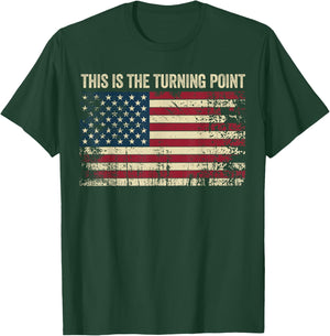 Retro This is The Turning Point American Freedom USA Flag T-Shirt - T-Shirt | Forest