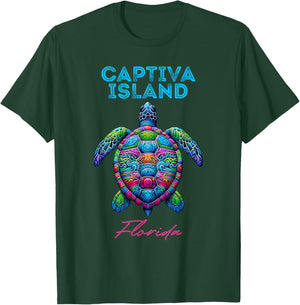 Captiva Island Florida Tribal Beach Sea Turtle T-Shirt - T-Shirt | Forest