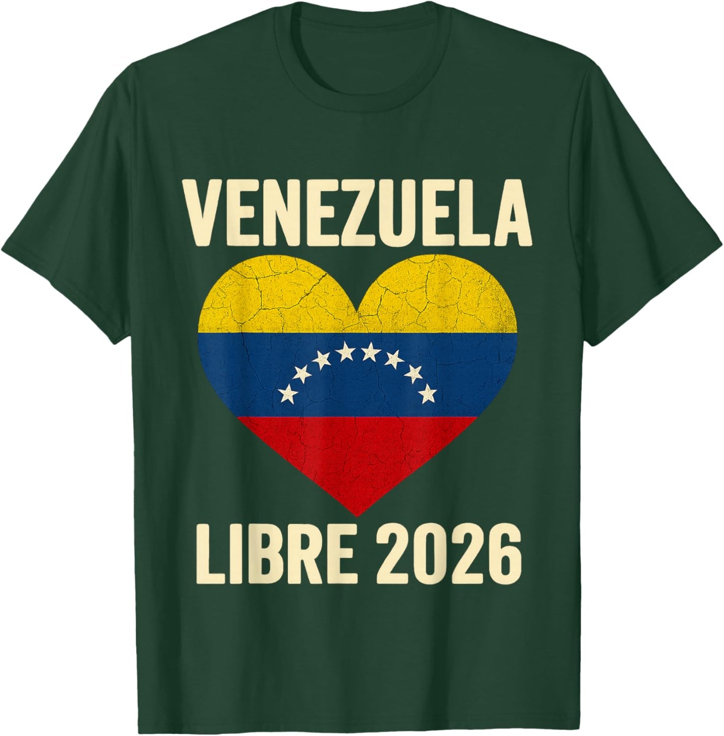 Venezuela Libre 2026 Free Venezuela Heart Flag T-Shirt - T-Shirt | Forest