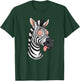 Crazy Zebra with Swirl Eyes Tongue Out T-Shirt - T-Shirt | Forest