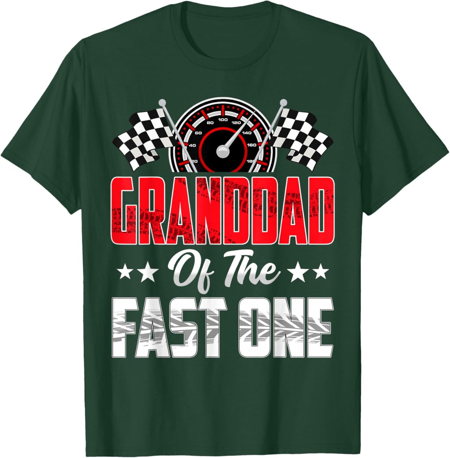 Granddad of The Fast One Birthday 1st Race Car Family T-Shirt - T-Shirt | Forest