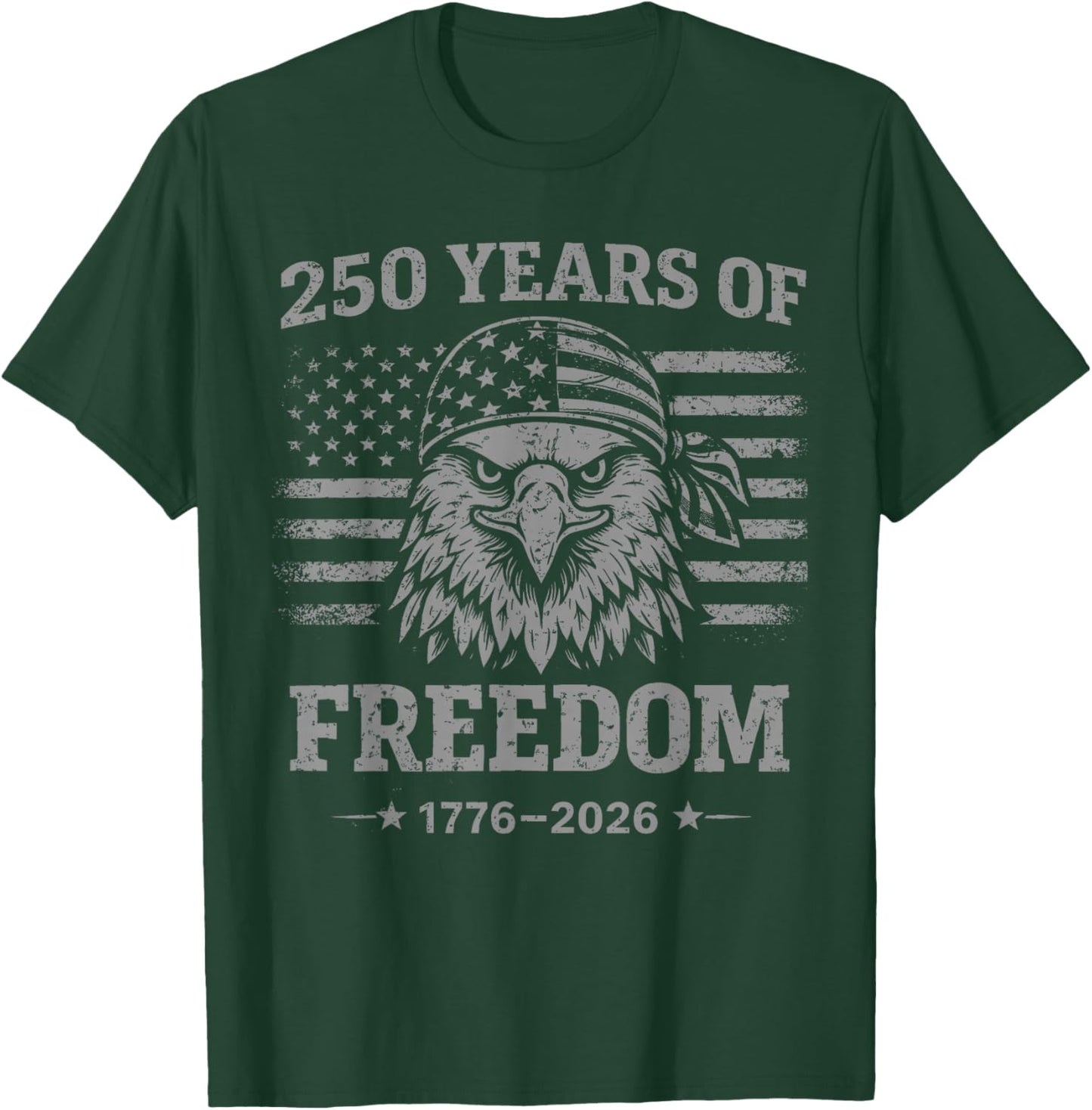 Flag Vintage 250 Years American 1776 2026 250th USA Birthday T-Shirt - T-Shirt | Forest