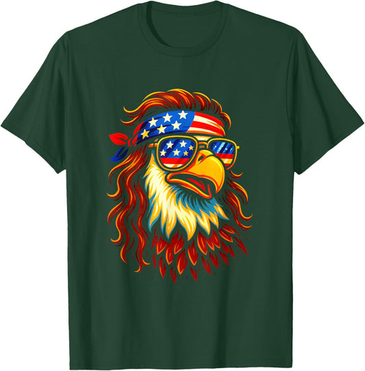Bald Eagle USA - Patriotic Mullet Flag T-Shirt - T-Shirt | Forest