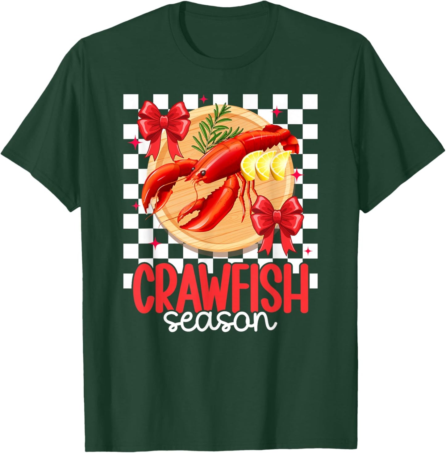 Crawfish Season Coquette Crawfish Boil Crawfish Lover T-Shirt - T-Shirt | Forest