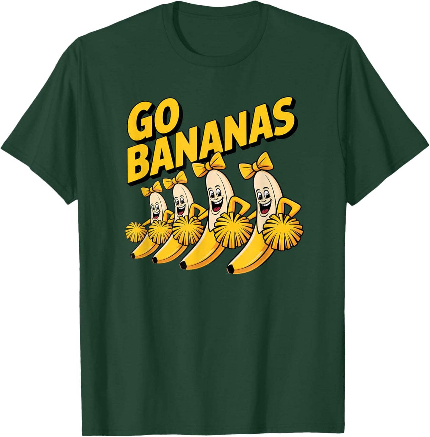 Go Bananas Cheer Squad Funny Fruit Humor Rally T-Shirt - T-Shirt | Forest