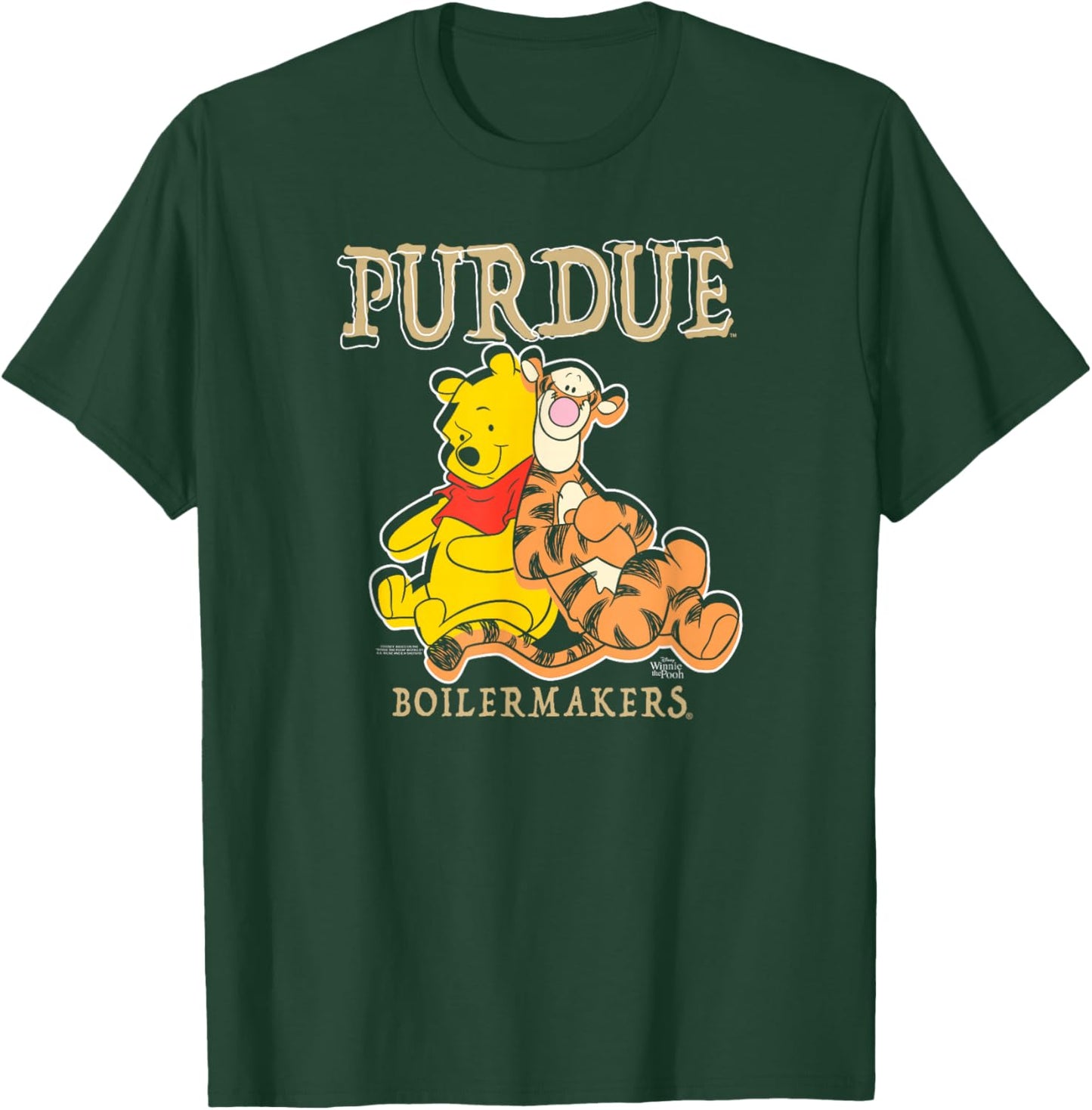 Purdue Boilermakers Winnie The Pooh and Tigger Black T-Shirt - T-Shirt | Forest