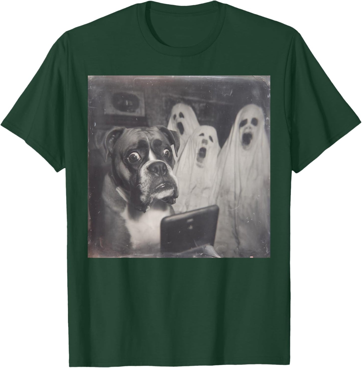 Boxer Ghost Funny Halloween, Scary Dog Spooky Season T-Shirt - T-Shirt | Forest