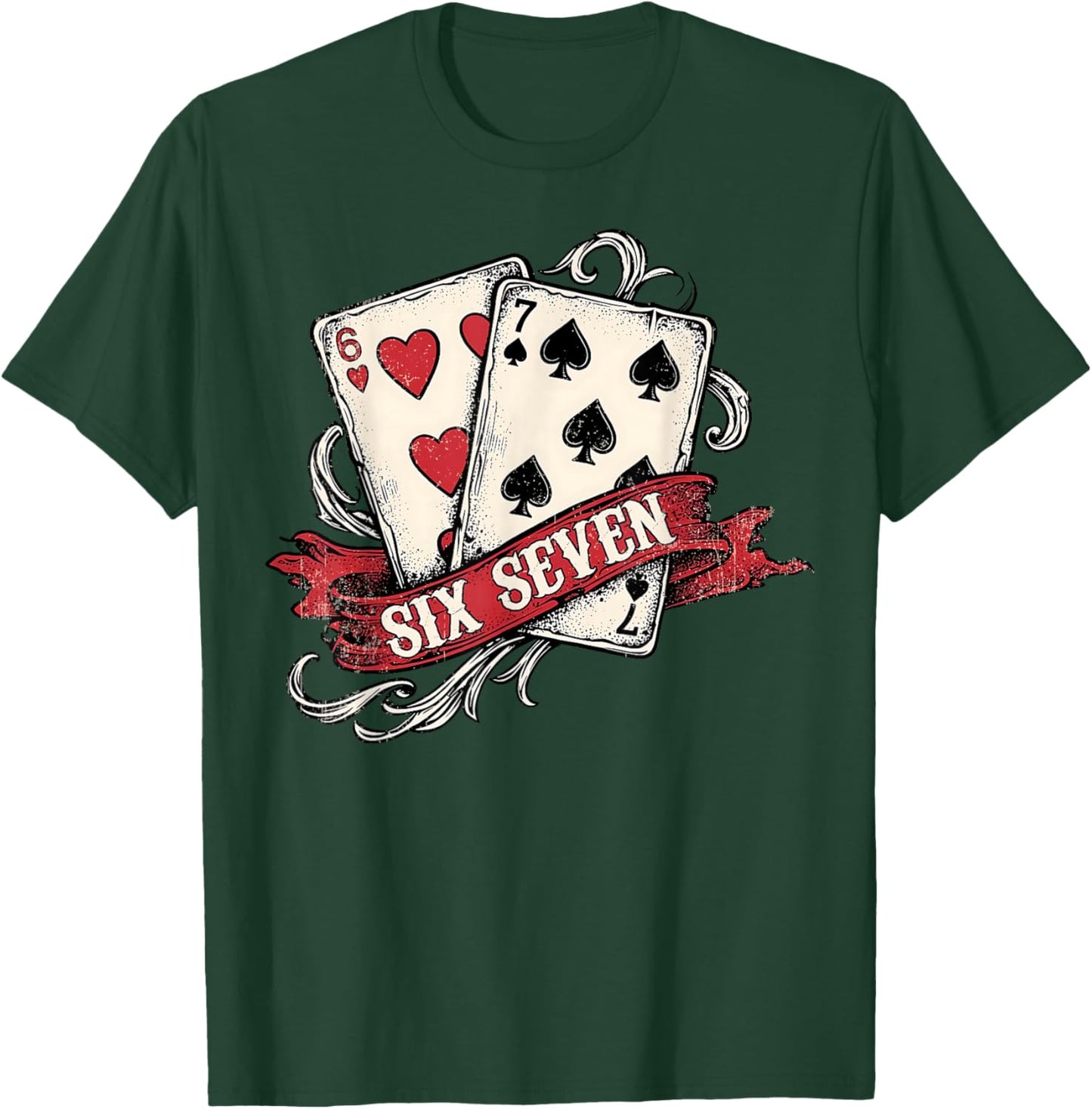 67 Valentine's Day Six Seven Meme Hearts Men Women T-Shirt - T-Shirt | Forest
