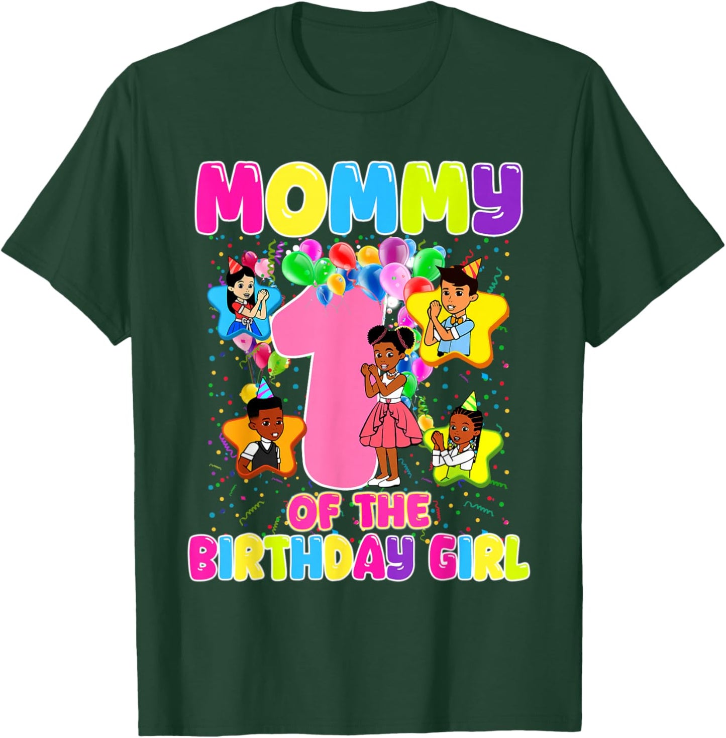 Mommy of Birthday Girl Gracie Birthday Dolls Girl Party T-Shirt - T-Shirt | Forest