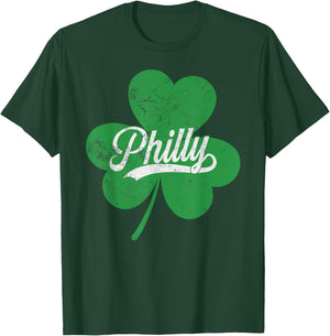 Philly Philadelphia St. Patrick’s Day Shamrock Lucky Clover T-Shirt - T-Shirt | Forest