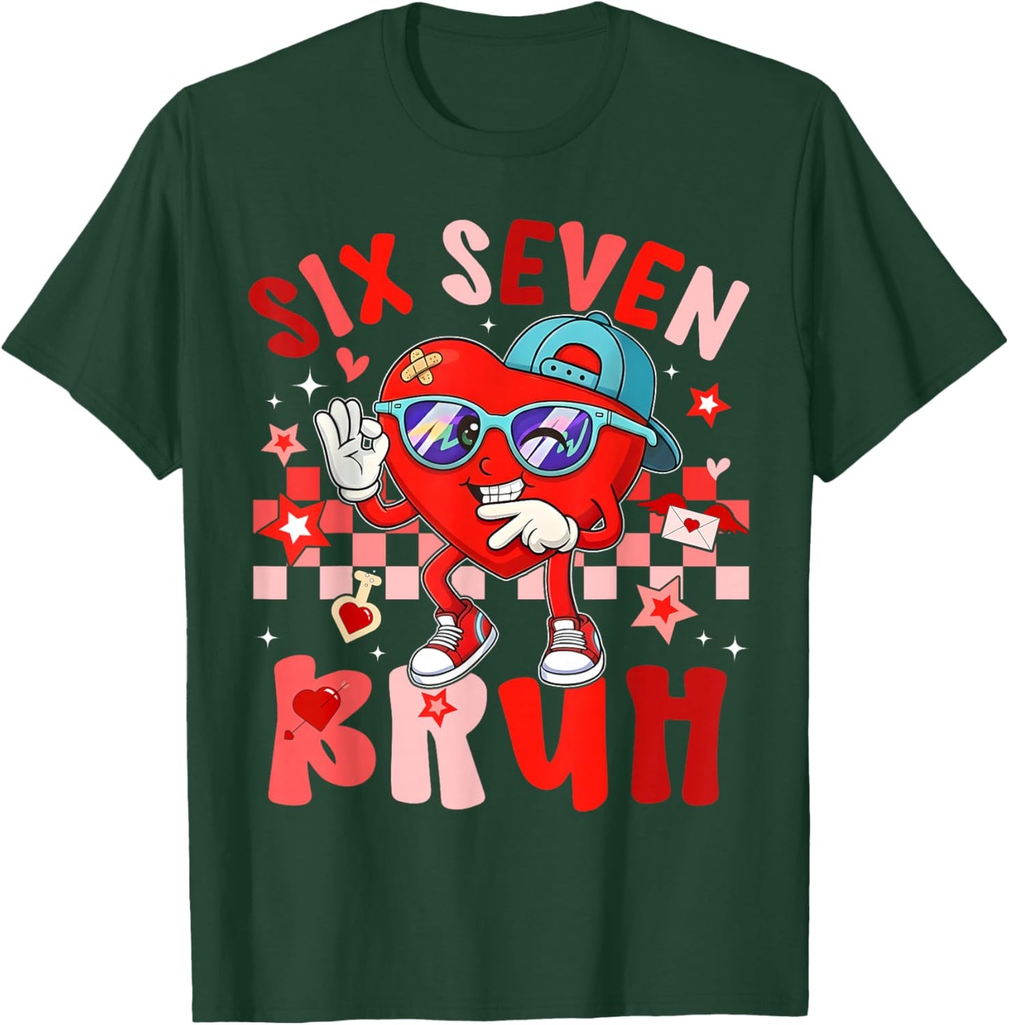 Valentine 67 Meme Six Seven Bruh Heart 6 7 Boys Kids T-Shirt - T-Shirt | Forest
