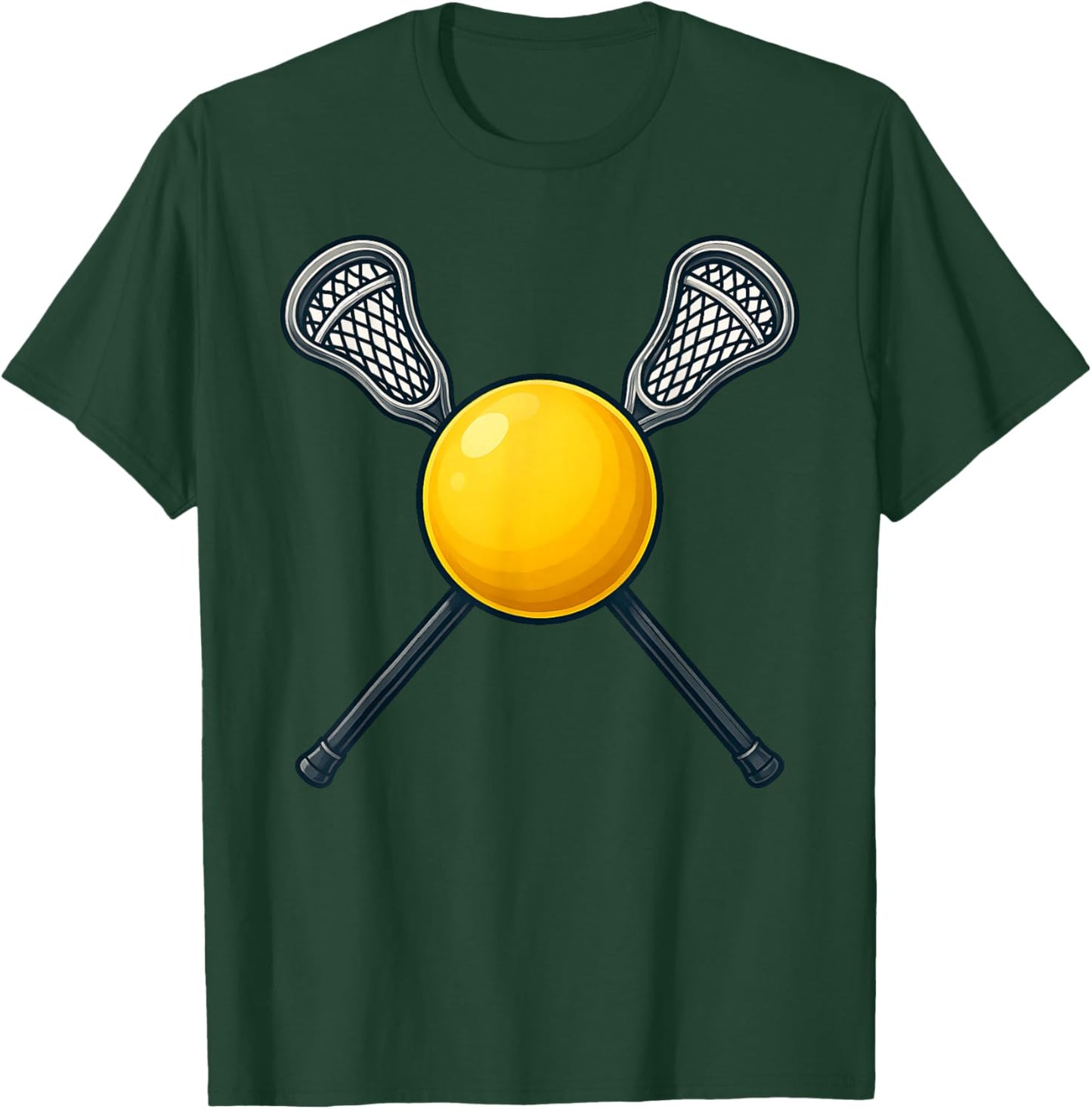 Lacrosse Ball and Crossed Sticks Funny for Lacrosse Players T-Shirt - T-Shirt | Forest