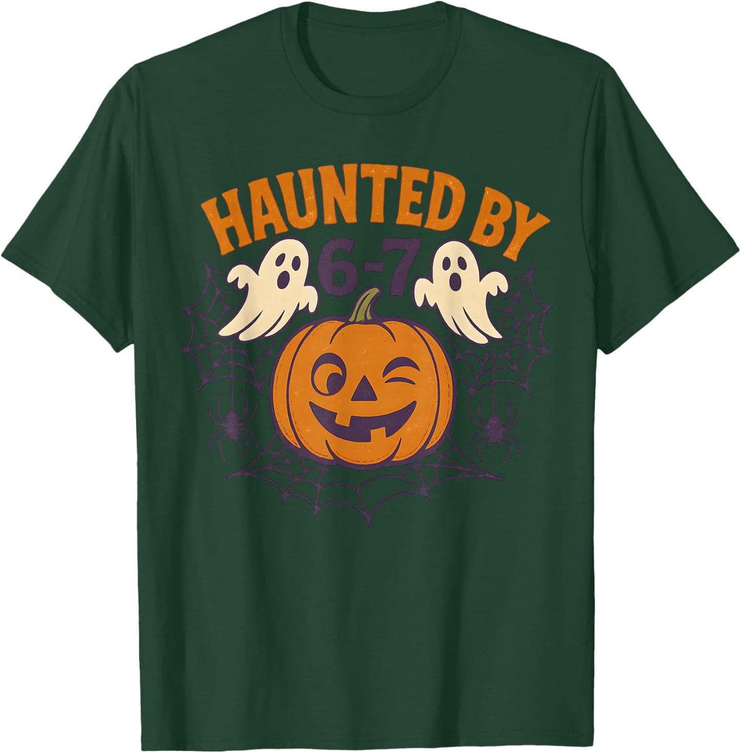 Haunted by 6-7 Retro Halloween 67 Ghost Pumpkin Funny Kids T-Shirt - T-Shirt | Forest
