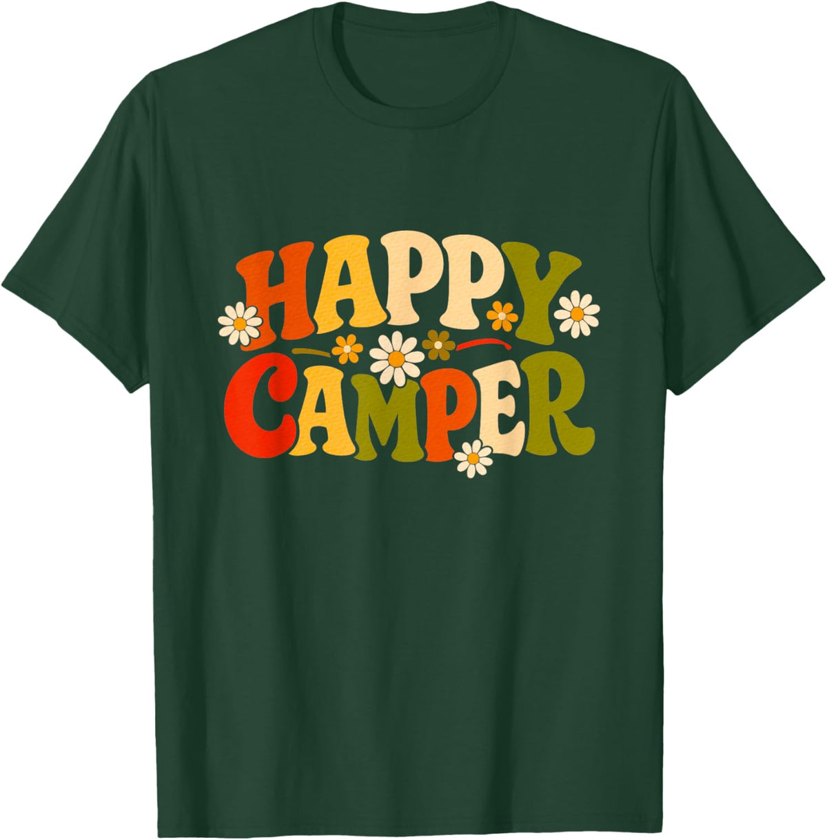 Happy Camper Camp Camping Summer Trip Camping T-Shirt - T-Shirt | Forest