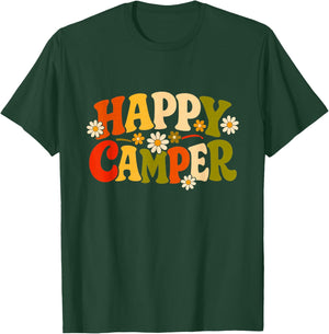 Happy Camper Camp Camping Summer Trip Camping T-Shirt - T-Shirt | Forest
