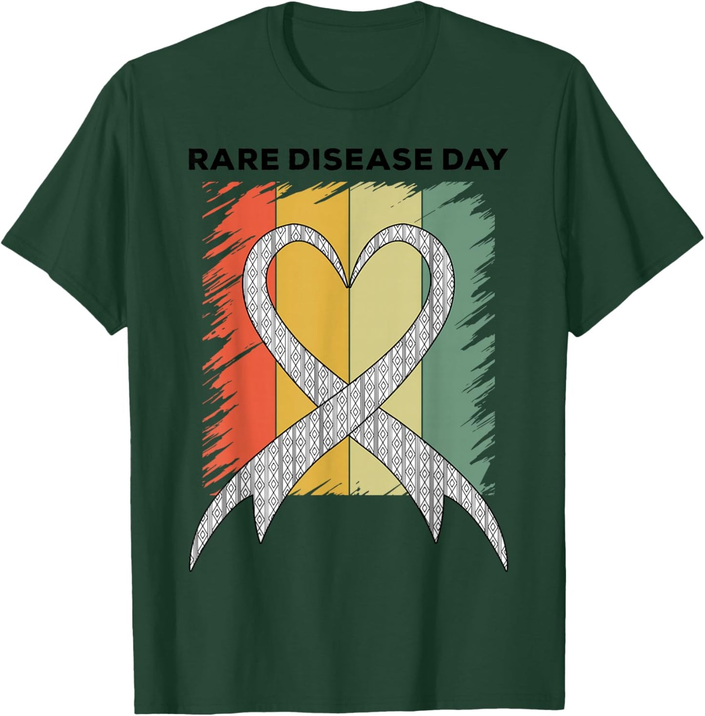 Rare Disease Day Rare Disease Awareness Heart Retro Vintage T-Shirt - T-Shirt | Forest