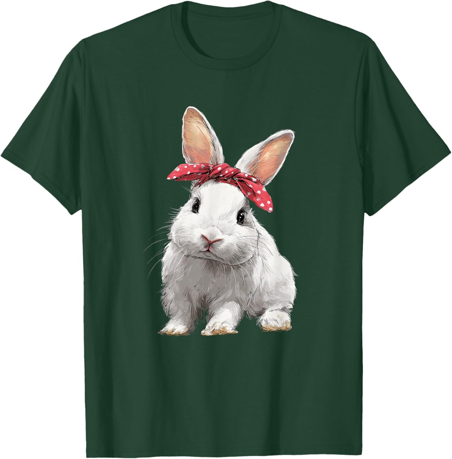Cute Easter Bunny Rabbit Bow T-Shirt - T-Shirt | Forest