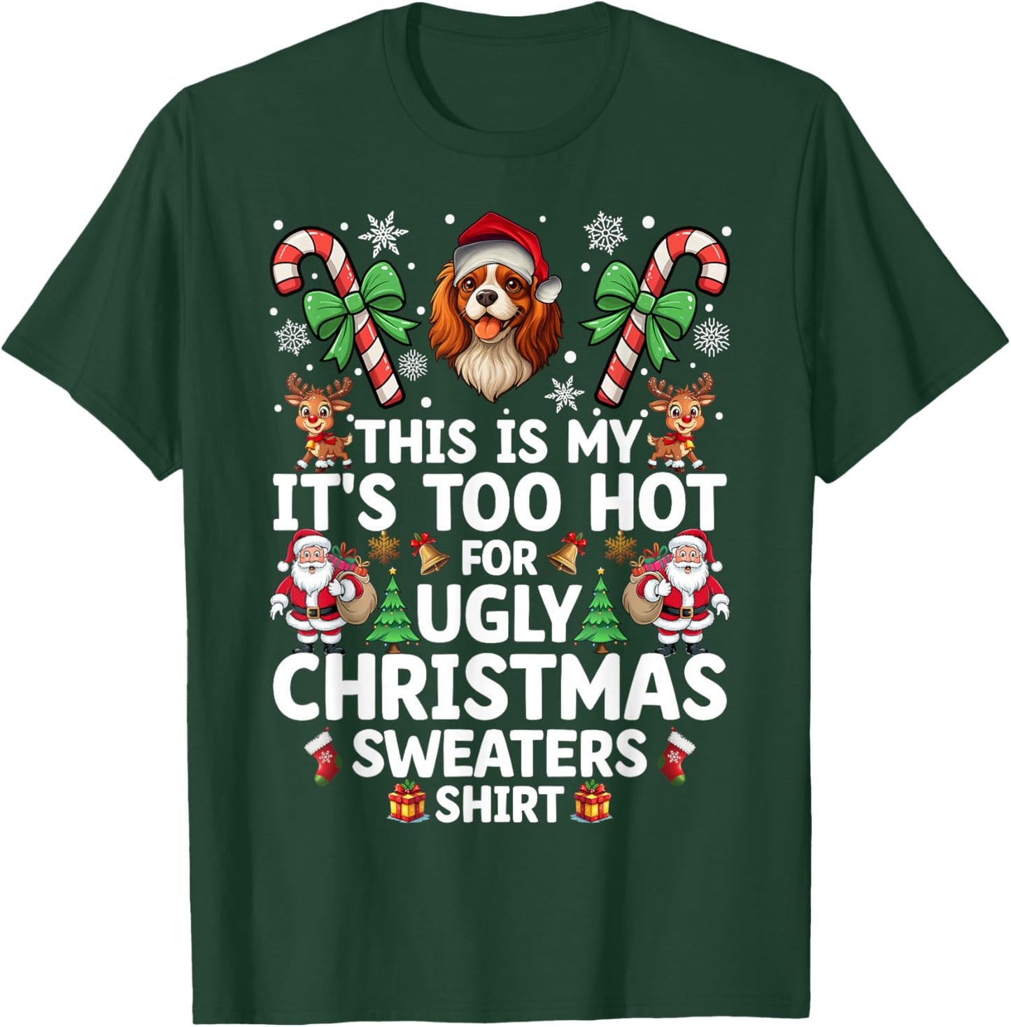 Ugly Christmas Sweaters Cavalier King Charles Spaniel Dog T-Shirt - T-Shirt | Forest
