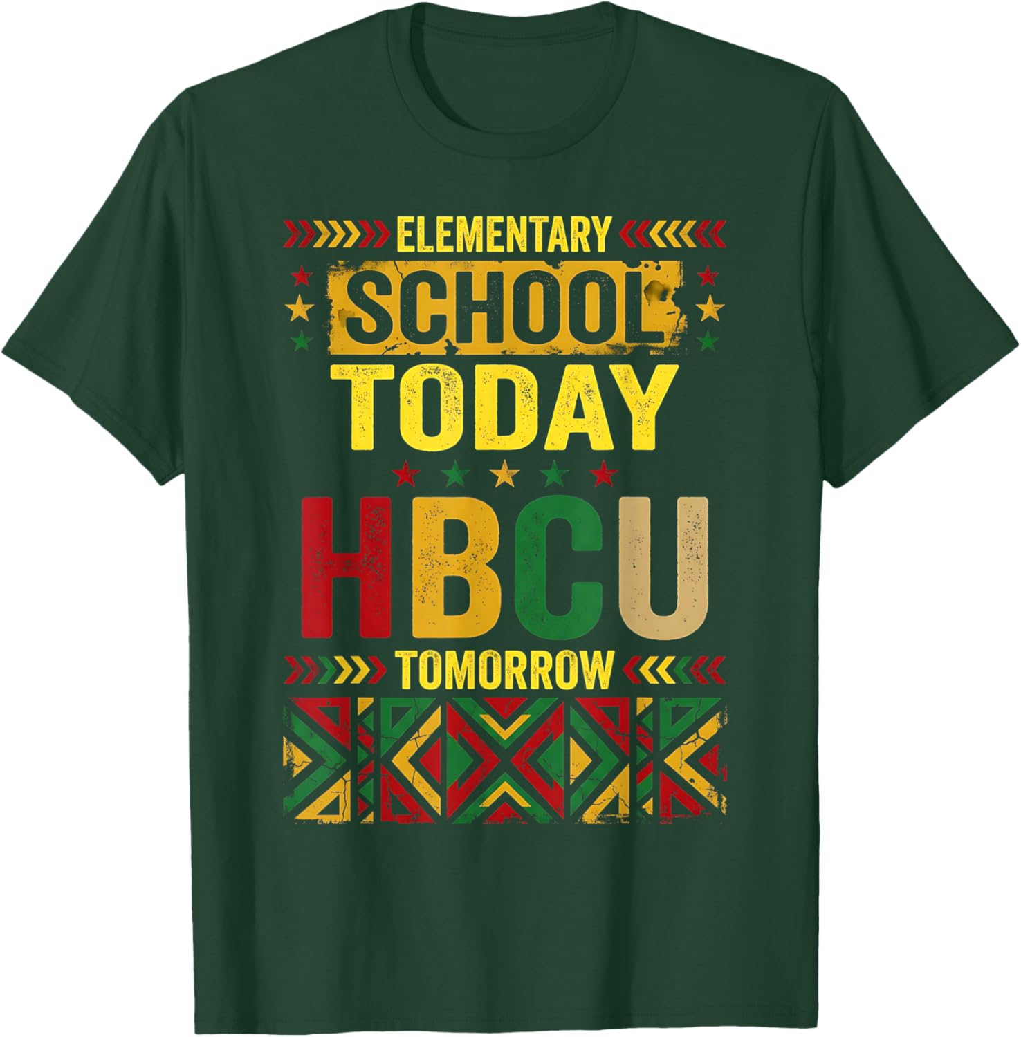 Elementary School Today HBCU Tomorrow Africa Map Afro Kids T-Shirt - T-Shirt | Forest