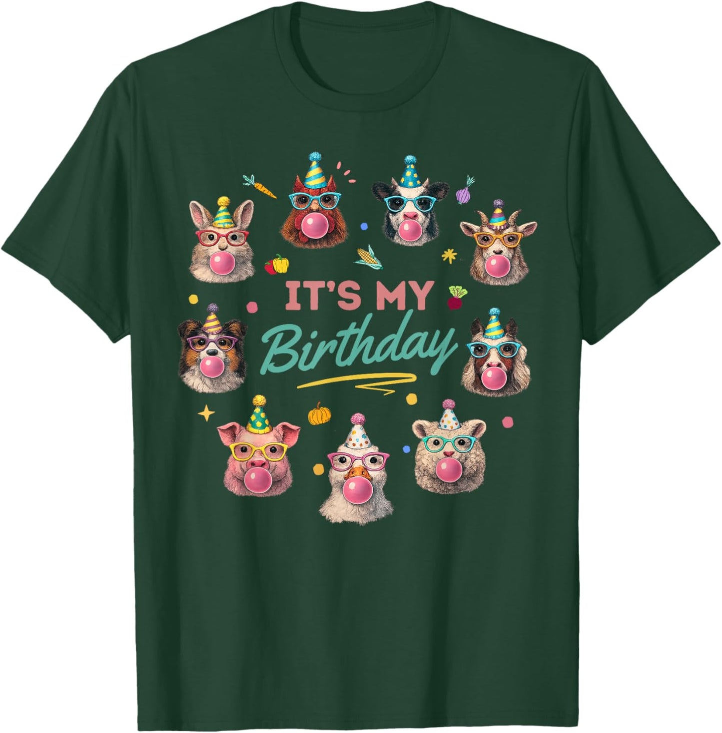 Birthday Farm Animal T-Shirt - T-Shirt | Forest